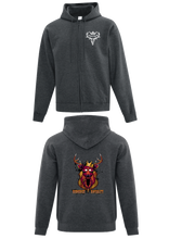 Load image into Gallery viewer, Dark Heather Zipped Hoodie
