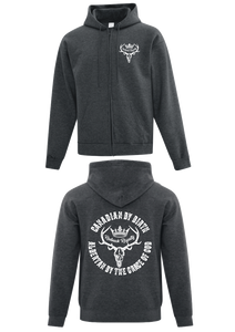 Dark Heather Zipped Hoodie