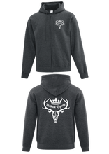 Load image into Gallery viewer, Dark Heather Zipped Hoodie
