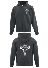 Load image into Gallery viewer, Dark Heather Zipped Hoodie
