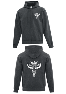 Dark Heather Zipped Hoodie